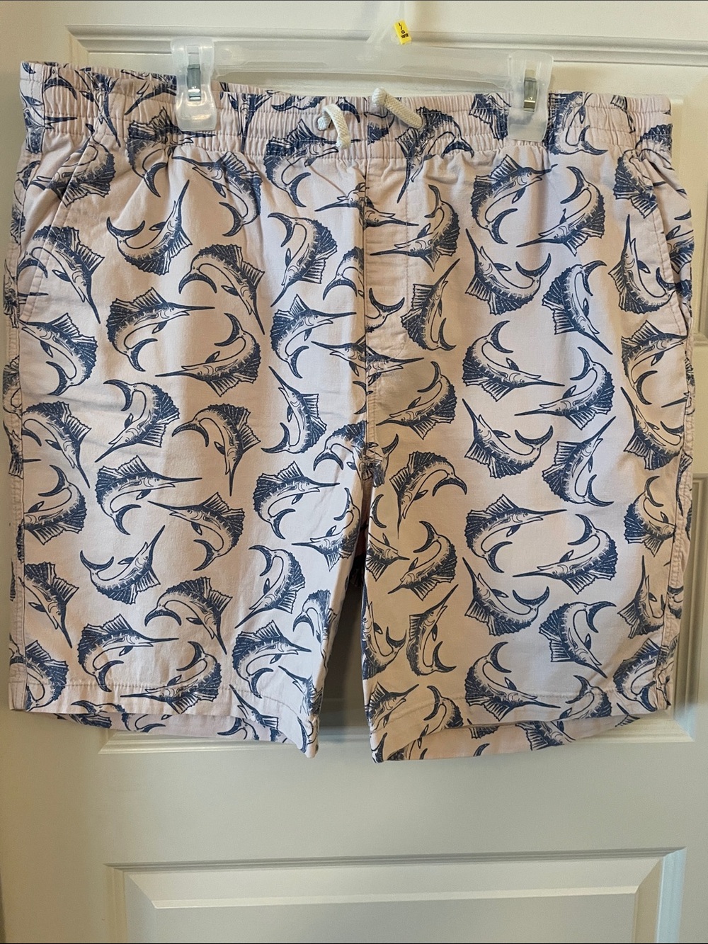 Men's Light Pink Fish-Print old navy shorts